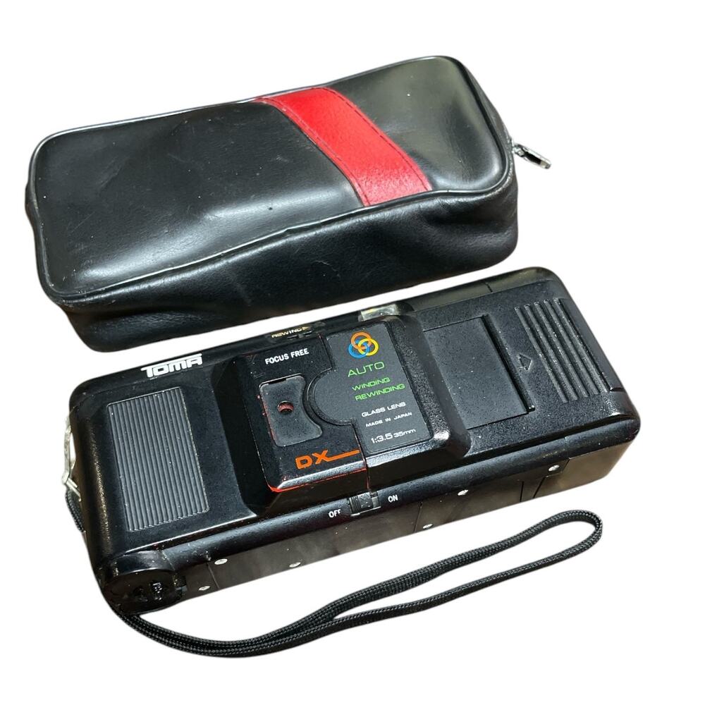 TOMA M-616 35mm Point & Shoot Vintage Auto Camera Focus Free Black With Case